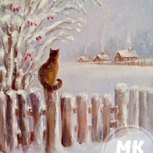 Мастер-класс для взрослых "Зима" (акрил)