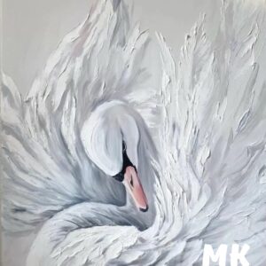 Мастер-класс для взрослых "Лебедь" (текстурная паста, акрил)